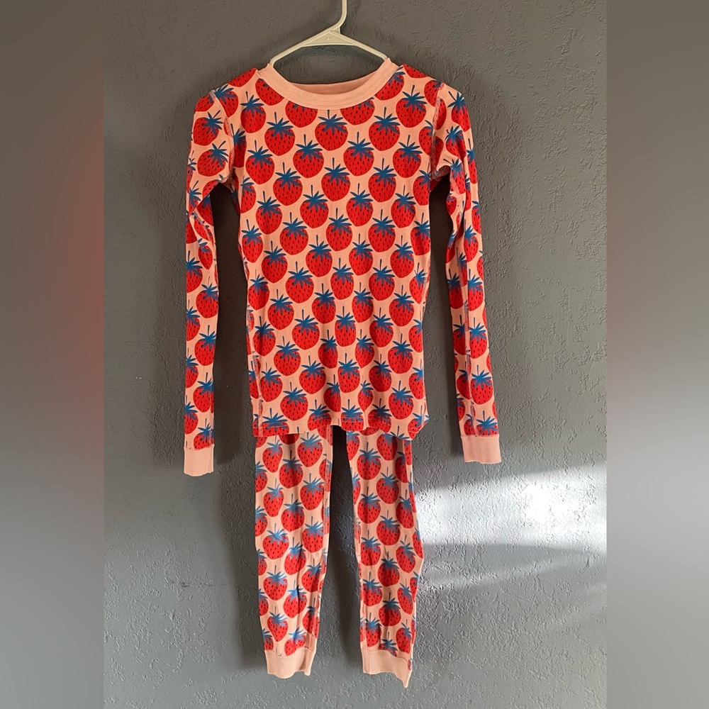 Hanna Anderson Strawberry Print Kids Pajamas size 14 🍓 - Picture 4 of 4